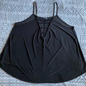 Boohoo black tank with strappy v-neck